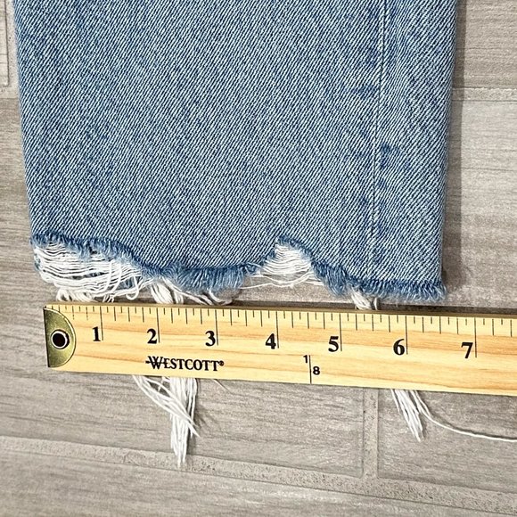 Agolde Riley High Rise Straight Crop Jeans in Curio Light Wash Denim Size 28 - Picture 15 of 16